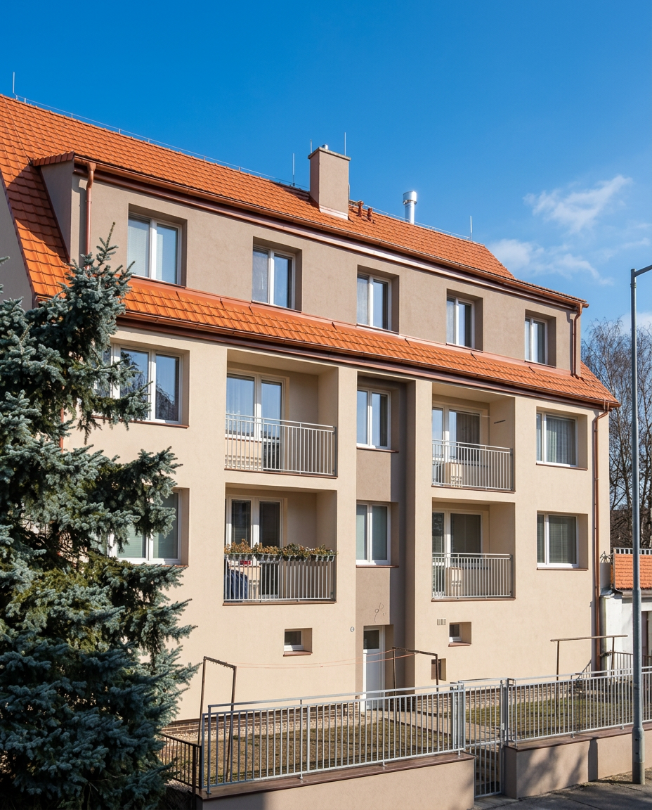 Rekonstrukce střechy bytového domu — Tábor